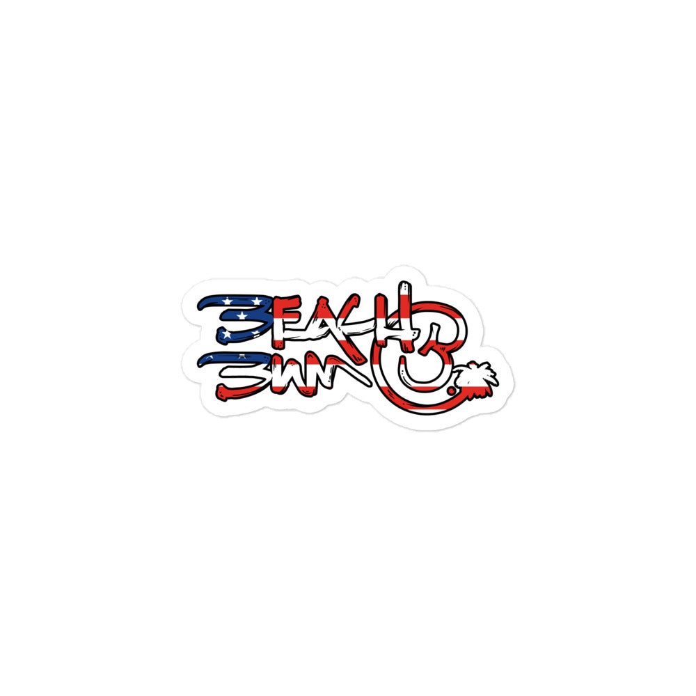 Official Beach Bum Bubble-free stickers- Compact Logo USA