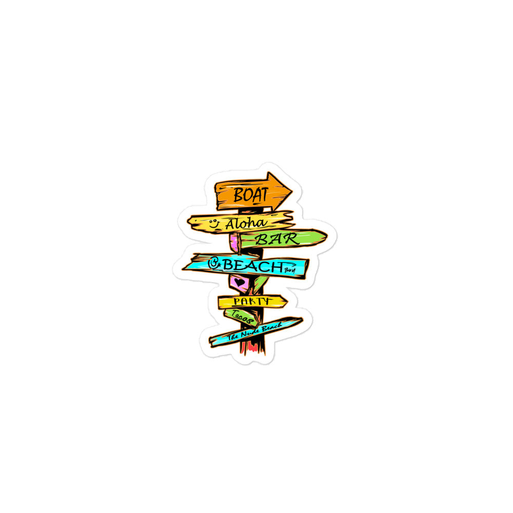 Official Beach Bum Bubble-free stickers- Which Way to the Beach