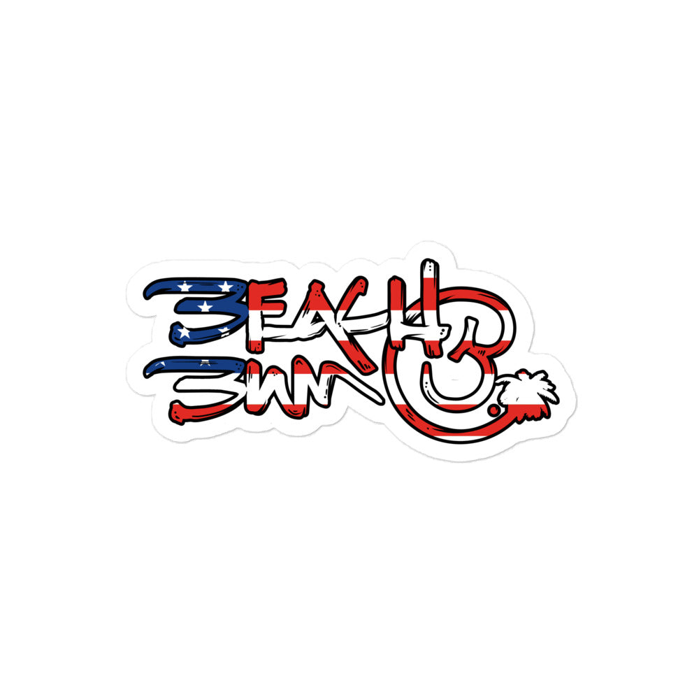 Official Beach Bum Bubble-free stickers- Compact Logo USA