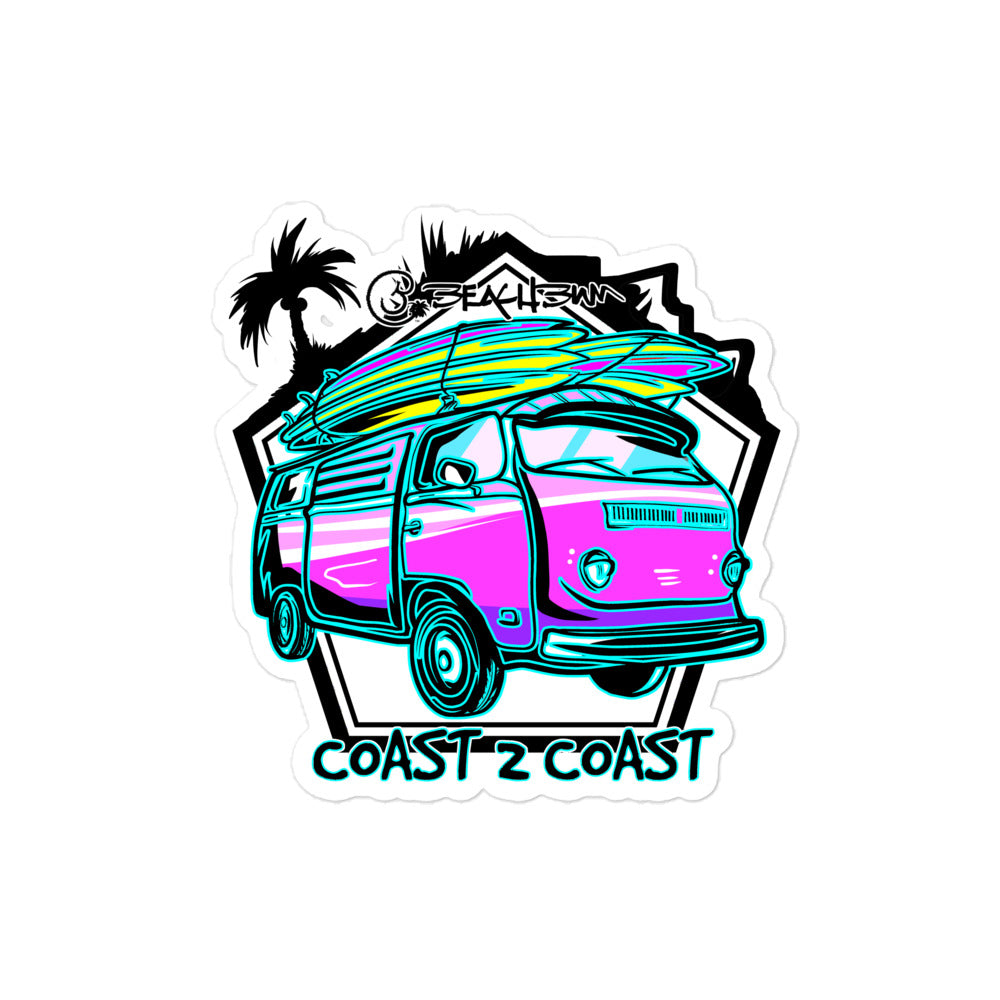 Official Beach Bum Bubble-free stickers- Coast 2 Coast