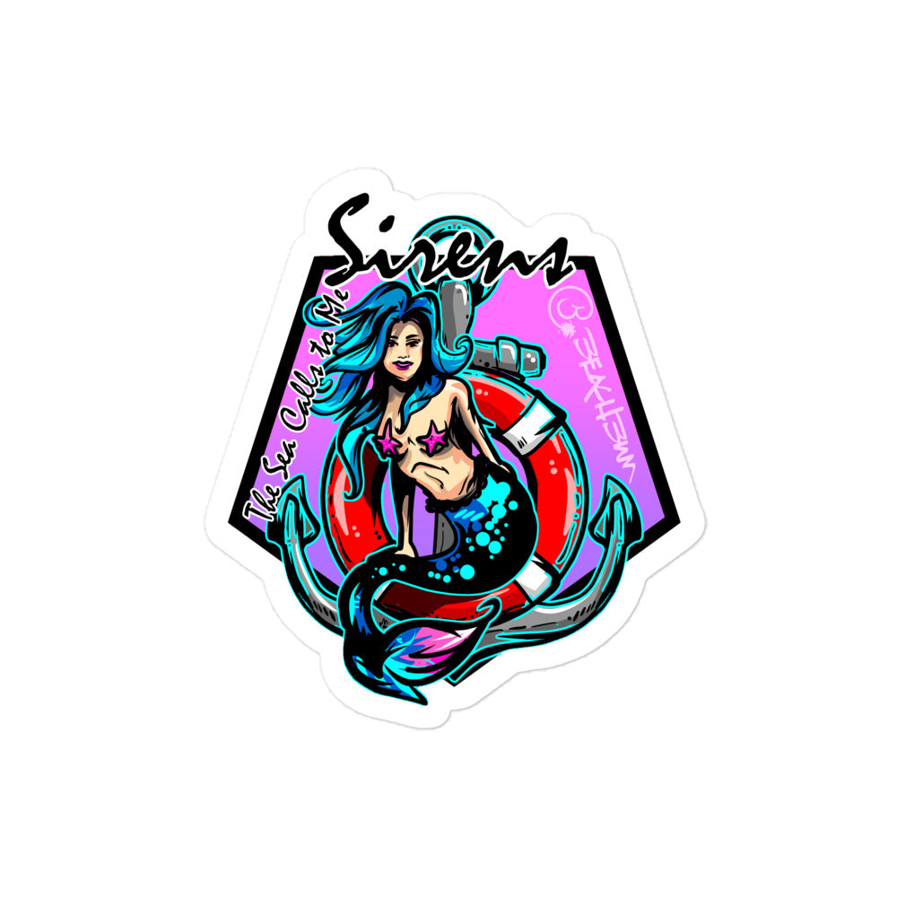 Official Beach Bum Bubble-free stickers- Siren