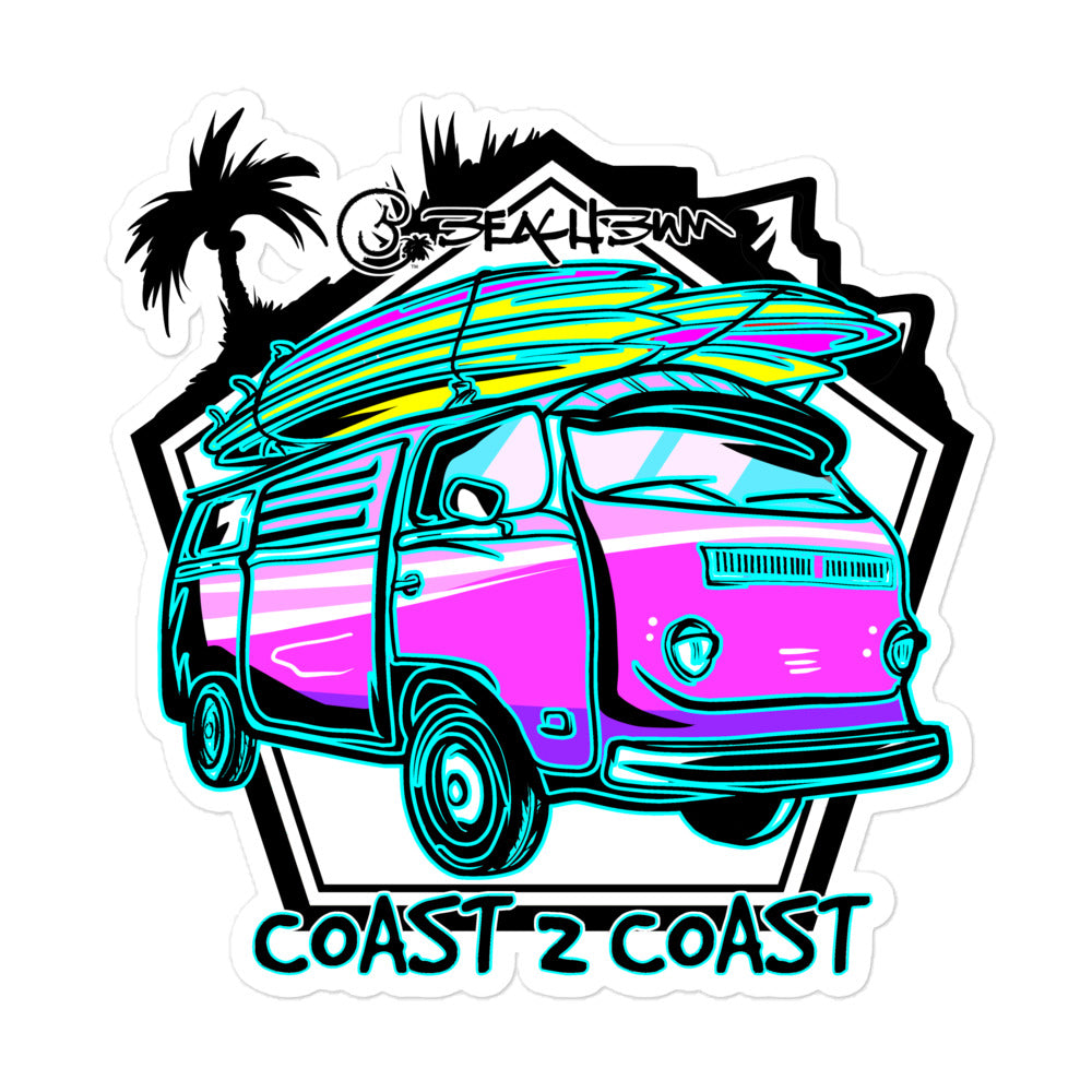 Official Beach Bum Bubble-free stickers- Coast 2 Coast