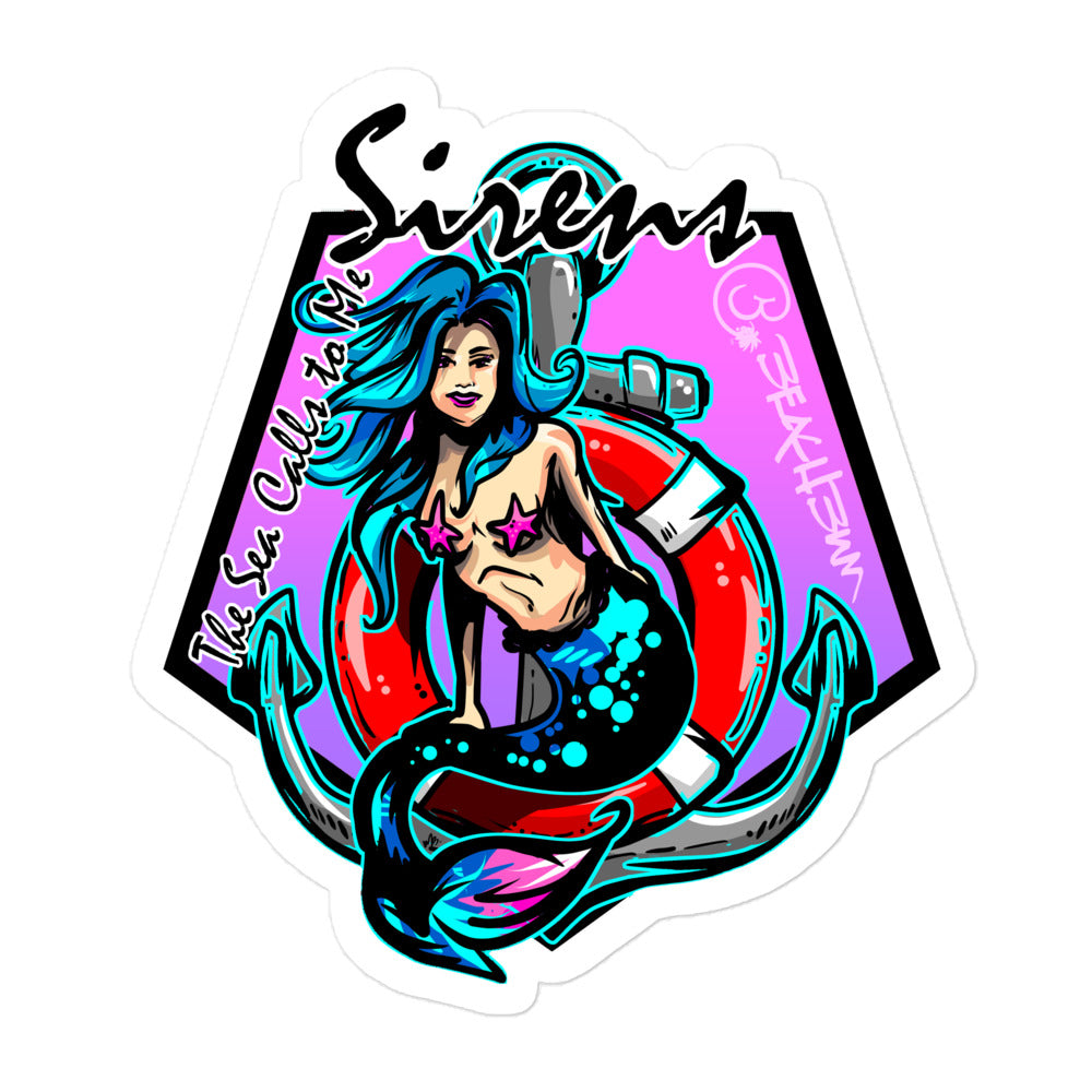 Official Beach Bum Bubble-free stickers- Siren