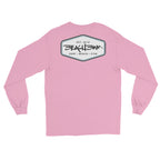 Official Beach Bum Men’s Long Sleeve Shirt- The Beach Badge (Art on Back)