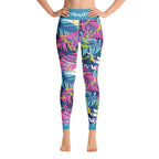 Official Beach Bum High Waist Yoga Leggings- Pink Palms