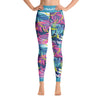 Official Beach Bum High Waist Yoga Leggings- Pink Palms