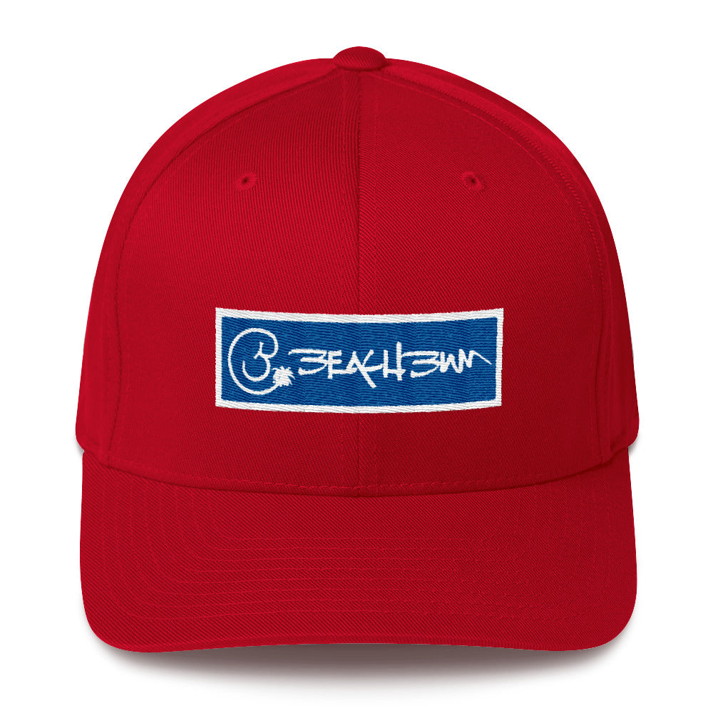 Official Beach Bum Stretch Cap- Blue Logo