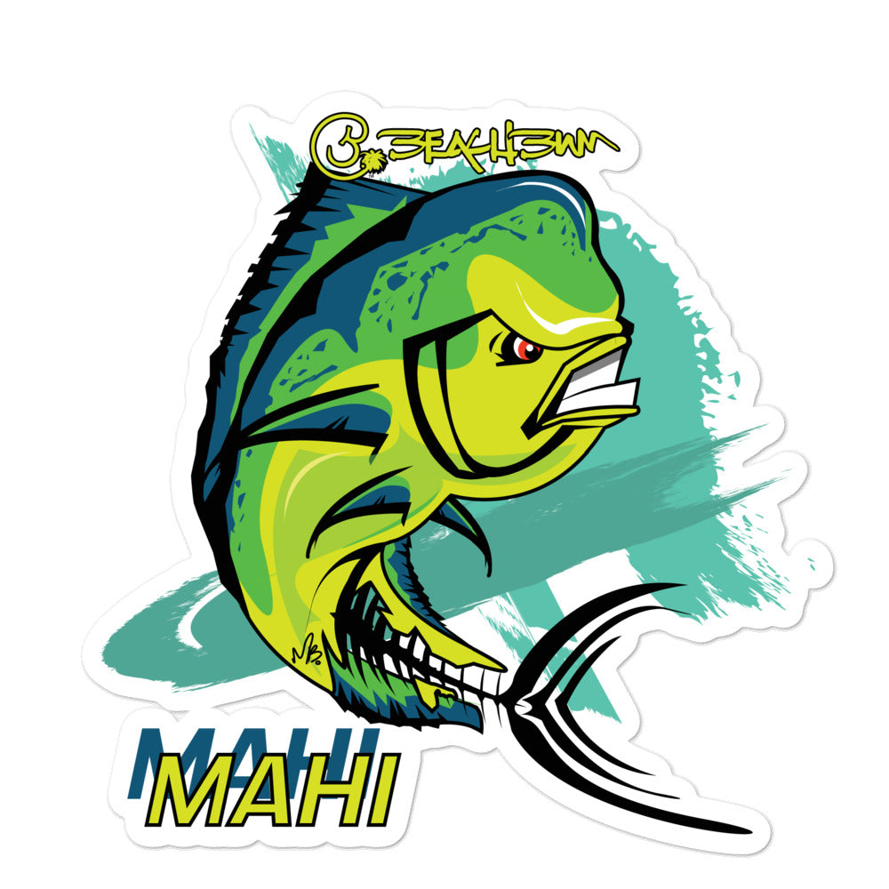 Official Beach Bum Bubble-free stickers- Mean Mahi