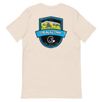 Official Beach Bum Short-Sleeve Unisex T-Shirt- Surf • Beach • Fish Shield (Art on Back)