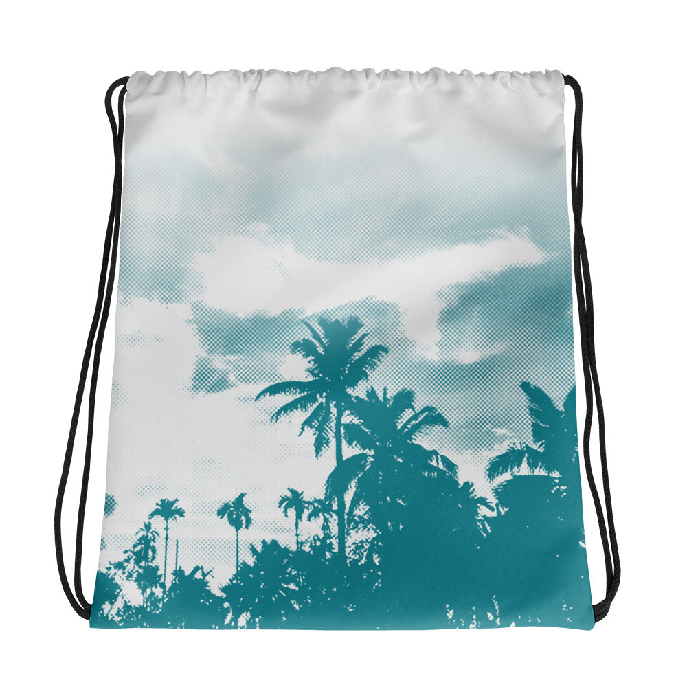 Official Beach Bum Drawstring bag- Blue Palms