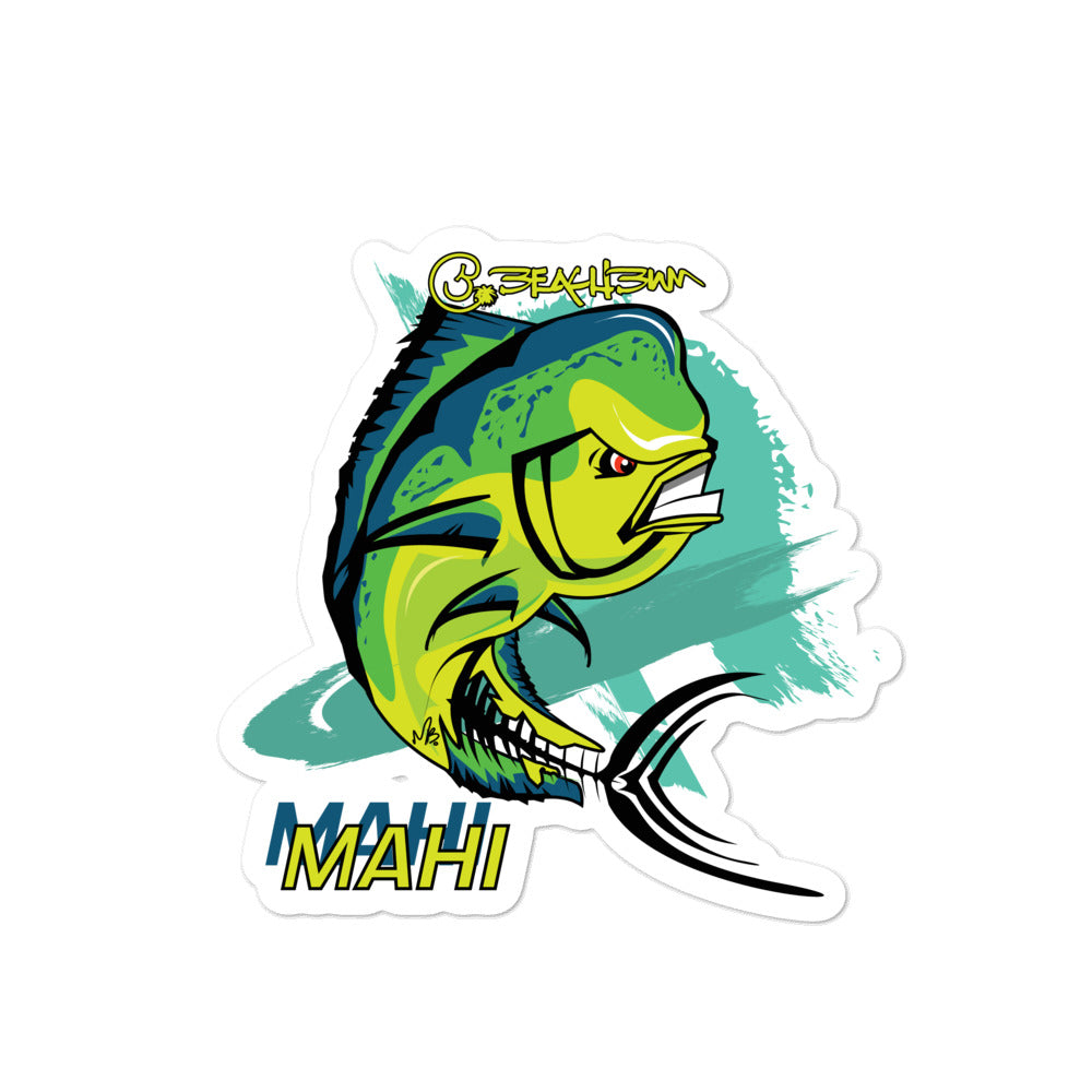Official Beach Bum Bubble-free stickers- Mean Mahi