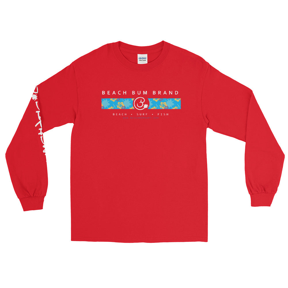 Official Beach Bum Long Sleeve T-Shirt- Blue Hibiscus