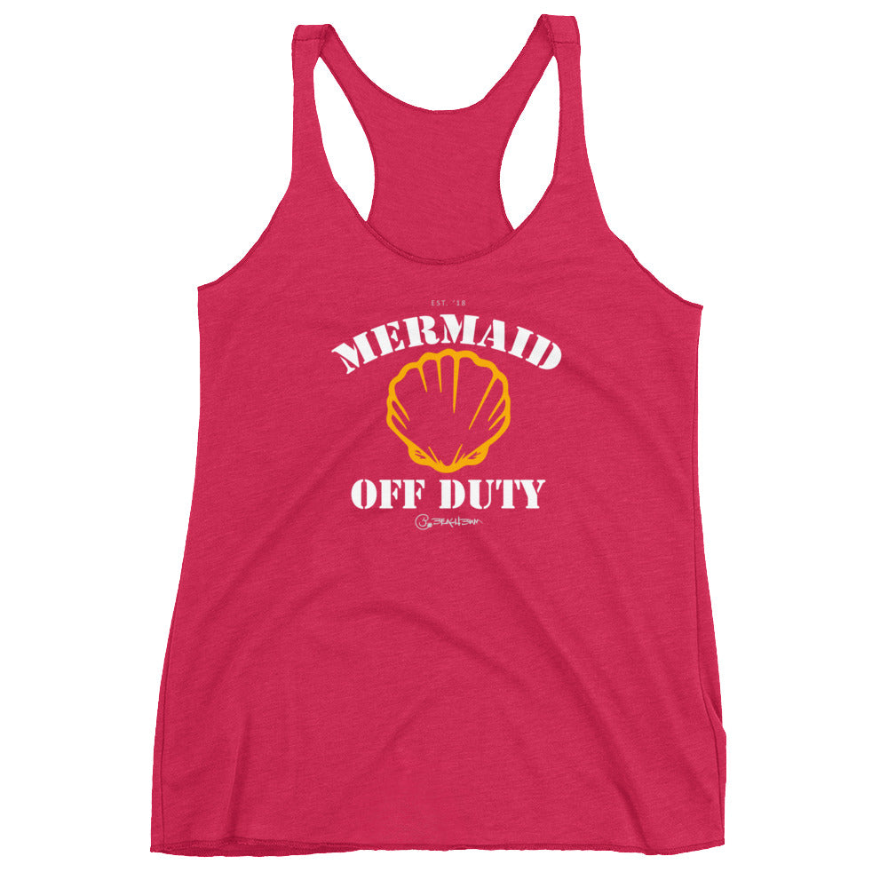 Official Beach Bum Women's Racerback Tank- Mermaid Off Duty