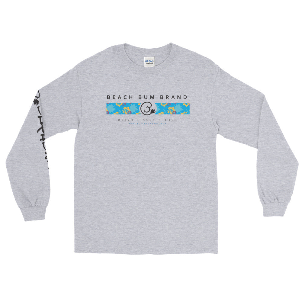 Official Beach Bum Long Sleeve T-Shirt- Blue Hibiscus