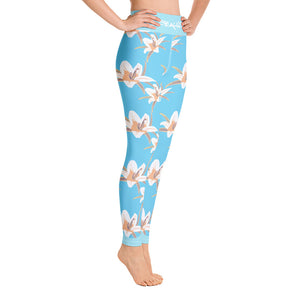 Official Beach Bum High Waist Yoga Leggings- Blue Lilly