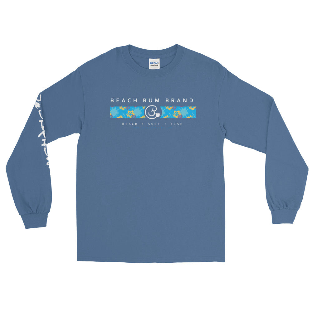 Official Beach Bum Long Sleeve T-Shirt- Blue Hibiscus
