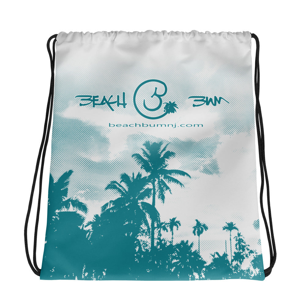 Official Beach Bum Drawstring bag- Blue Palms