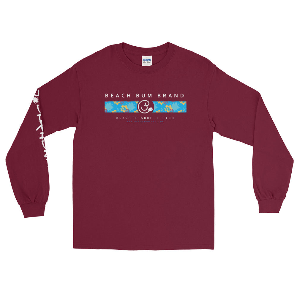 Official Beach Bum Long Sleeve T-Shirt- Blue Hibiscus