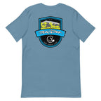 Official Beach Bum Short-Sleeve Unisex T-Shirt- Surf • Beach • Fish Shield (Art on Back)
