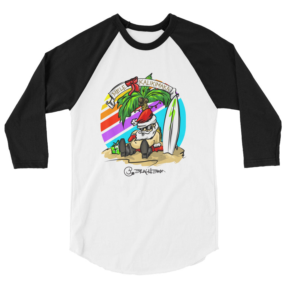Official Beach Bum 3/4 sleeve raglan shirt- Mele Kalikimaka