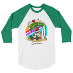 Official Beach Bum 3/4 sleeve raglan shirt- Mele Kalikimaka