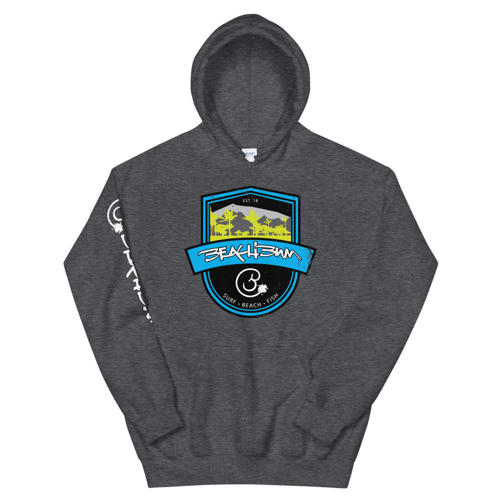 Official Beach Bum Unisex Hoodie- Surf • Beach • Fish Shield