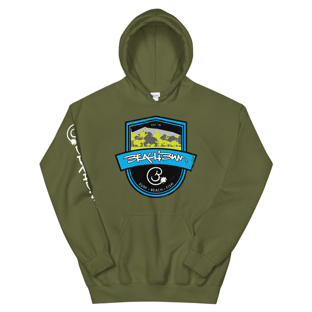 Official Beach Bum Unisex Hoodie- Surf • Beach • Fish Shield