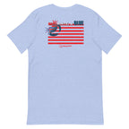 Official Beach Bum Short-Sleeve Unisex T-Shirt- Red, White, and Blue Crab (Art on Back)