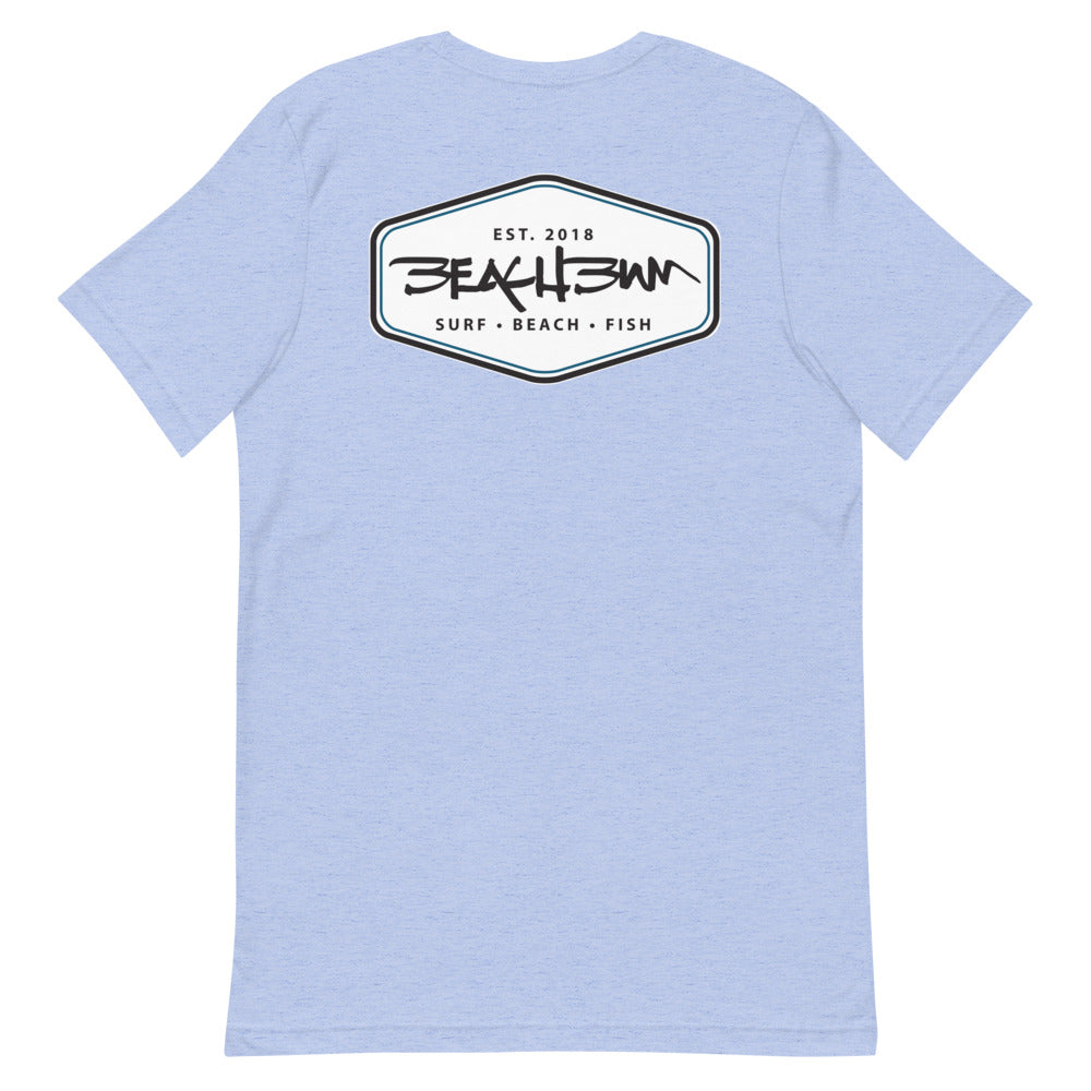 Official Beach Bum Short-Sleeve Unisex T-Shirt- The Beach Badge (Art on Back)
