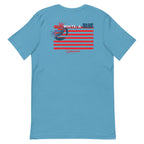 Official Beach Bum Short-Sleeve Unisex T-Shirt- Red, White, and Blue Crab (Art on Back)