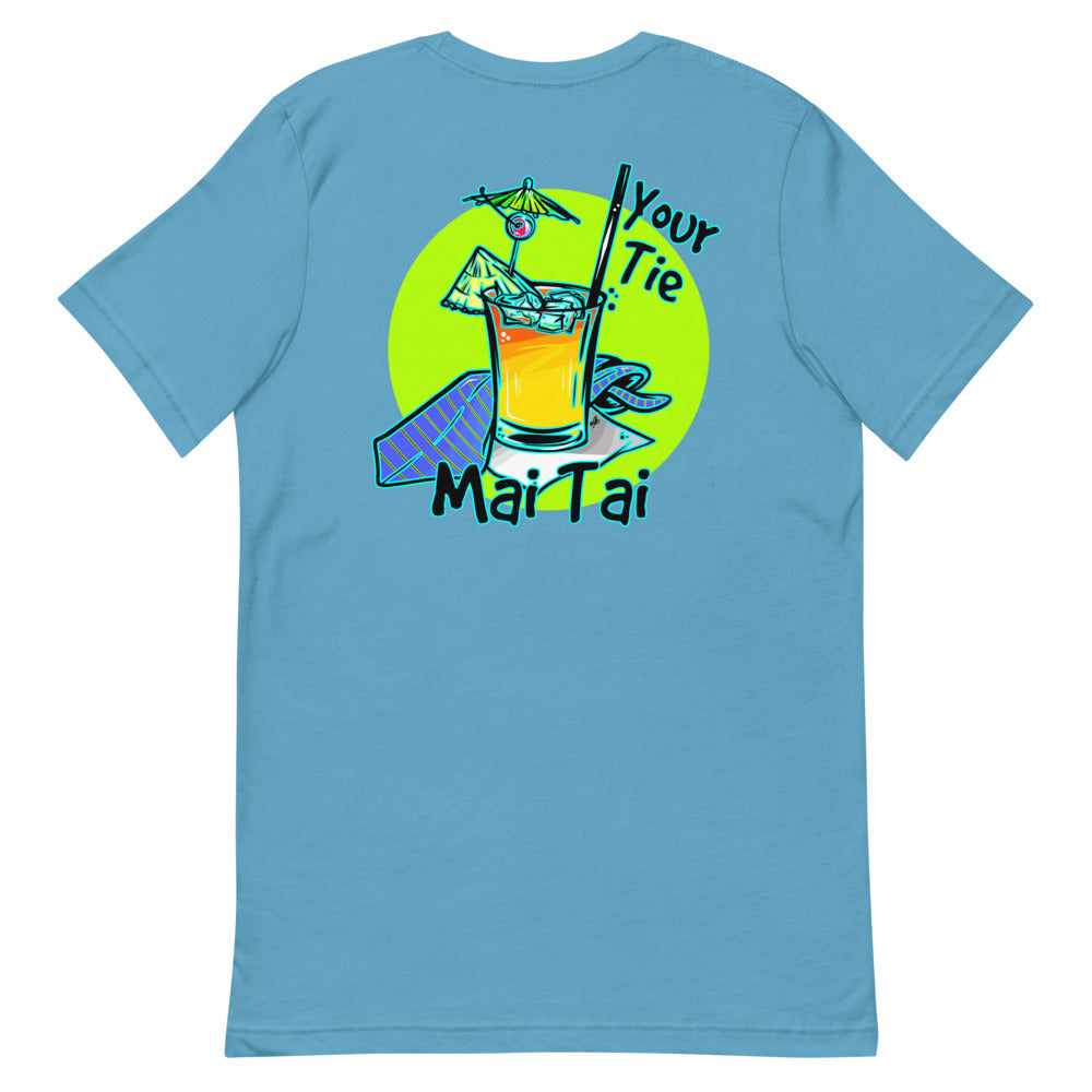 Official Beach Bum Short-Sleeve Unisex T-Shirt- Your Tie, Mai Tai (Art on Back)
