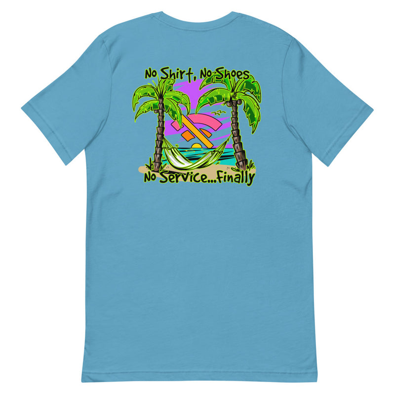 Official Beach Bum Short-Sleeve Unisex T-Shirt- No Service (Art on Back)