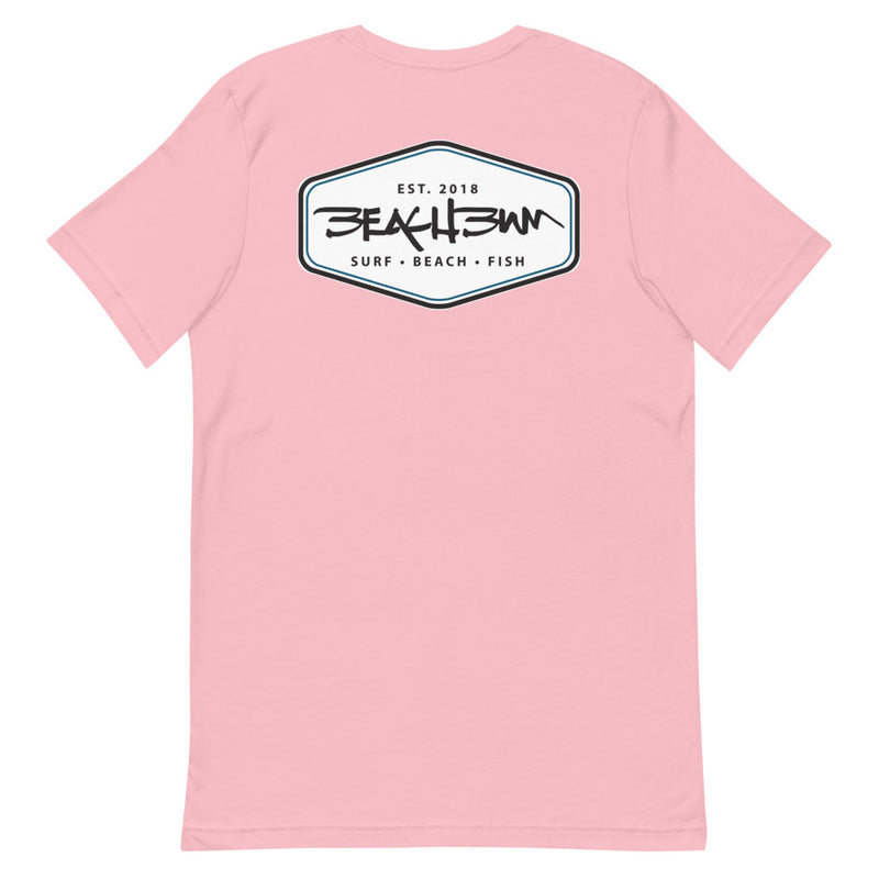 Official Beach Bum Short-Sleeve Unisex T-Shirt- The Beach Badge (Art on Back)