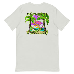 Official Beach Bum Short-Sleeve Unisex T-Shirt- No Service (Art on Back)