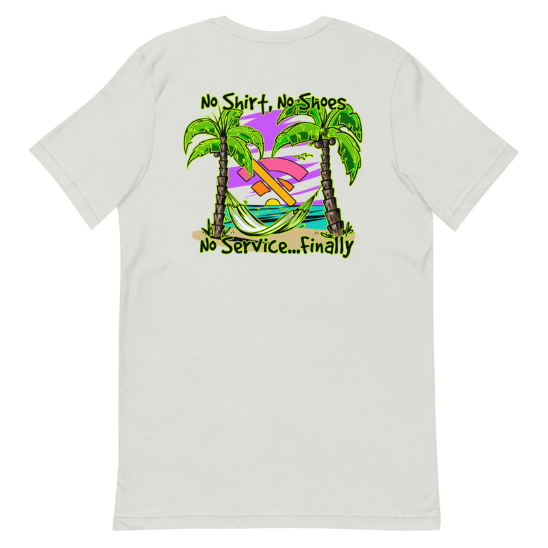 Official Beach Bum Short-Sleeve Unisex T-Shirt- No Service (Art on Back)