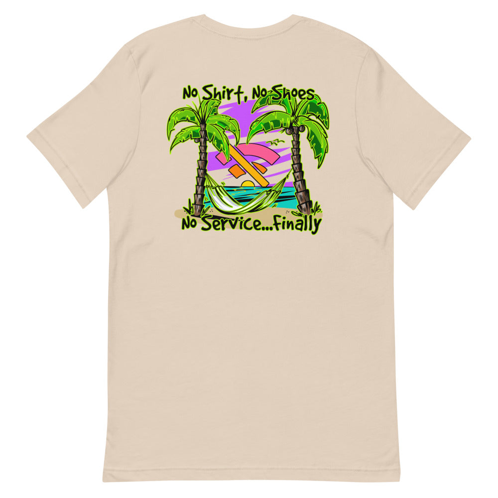 Official Beach Bum Short-Sleeve Unisex T-Shirt- No Service (Art on Back)