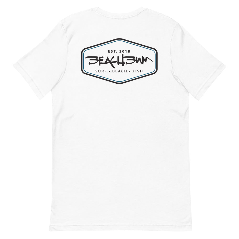 Official Beach Bum Short-Sleeve Unisex T-Shirt- The Beach Badge (Art on Back)