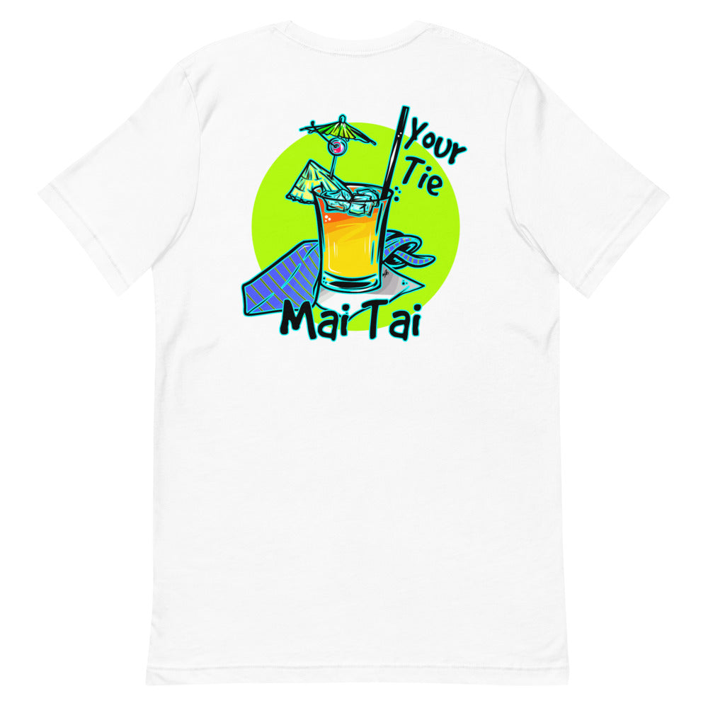 Official Beach Bum Short-Sleeve Unisex T-Shirt- Your Tie, Mai Tai (Art on Back)