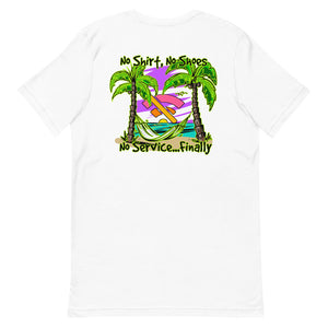 Official Beach Bum Short-Sleeve Unisex T-Shirt- No Service (Art on Back)