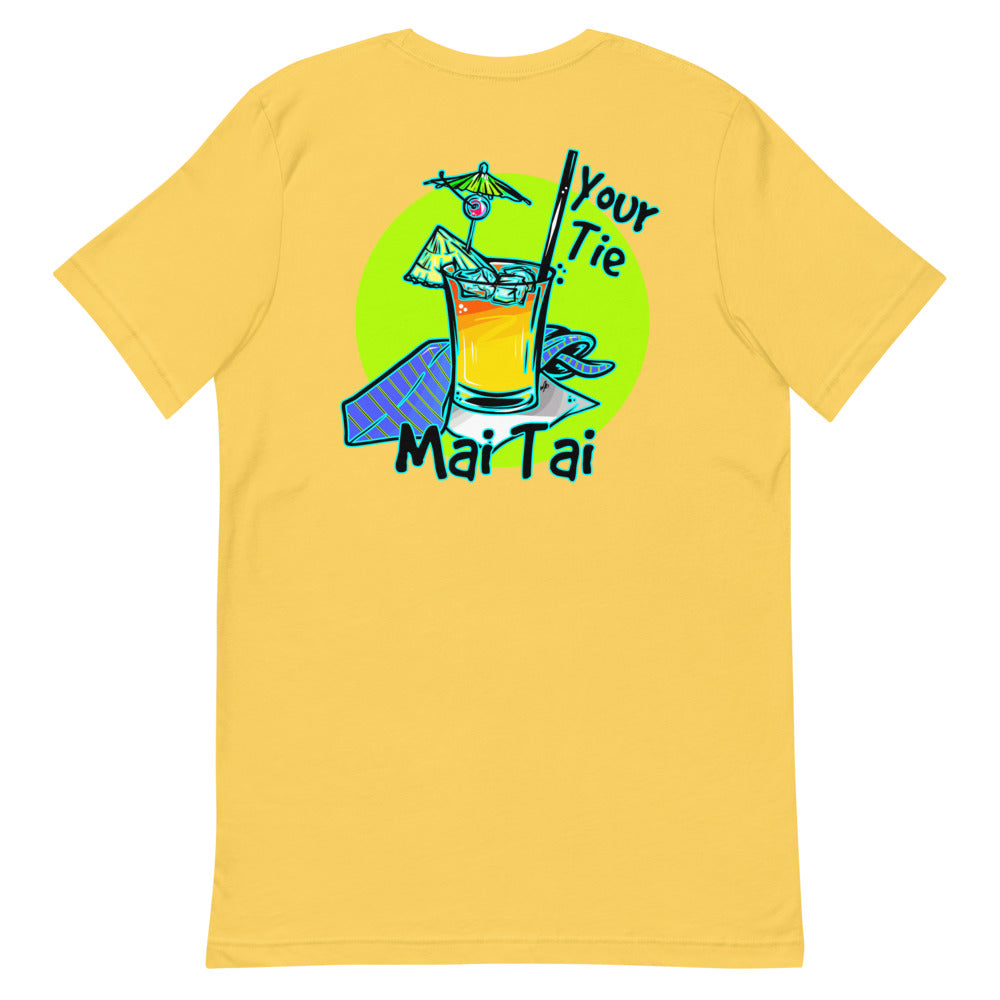 Official Beach Bum Short-Sleeve Unisex T-Shirt- Your Tie, Mai Tai (Art on Back)