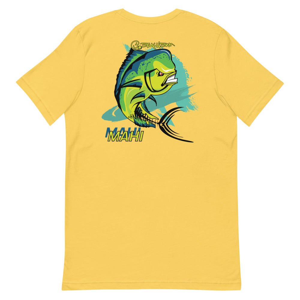 Official Beach Bum Short-Sleeve Unisex T-Shirt- Mean Mahi (Art on Back)