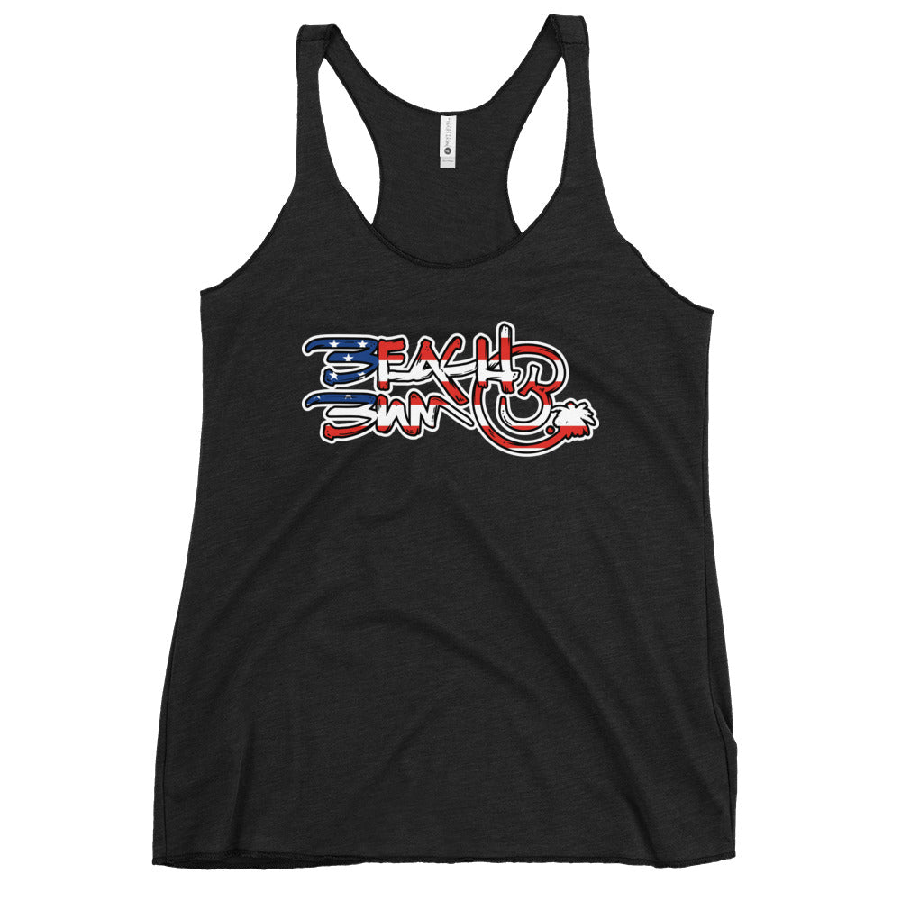 Official Beach Bum Women's Racerback Tank- Compact Logo USA