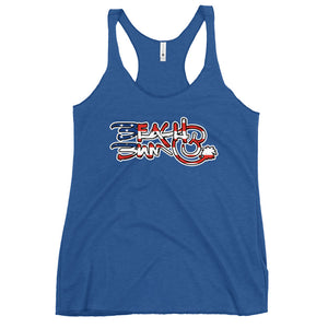 Official Beach Bum Women's Racerback Tank- Compact Logo USA