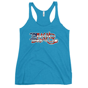 Official Beach Bum Women's Racerback Tank- Compact Logo USA